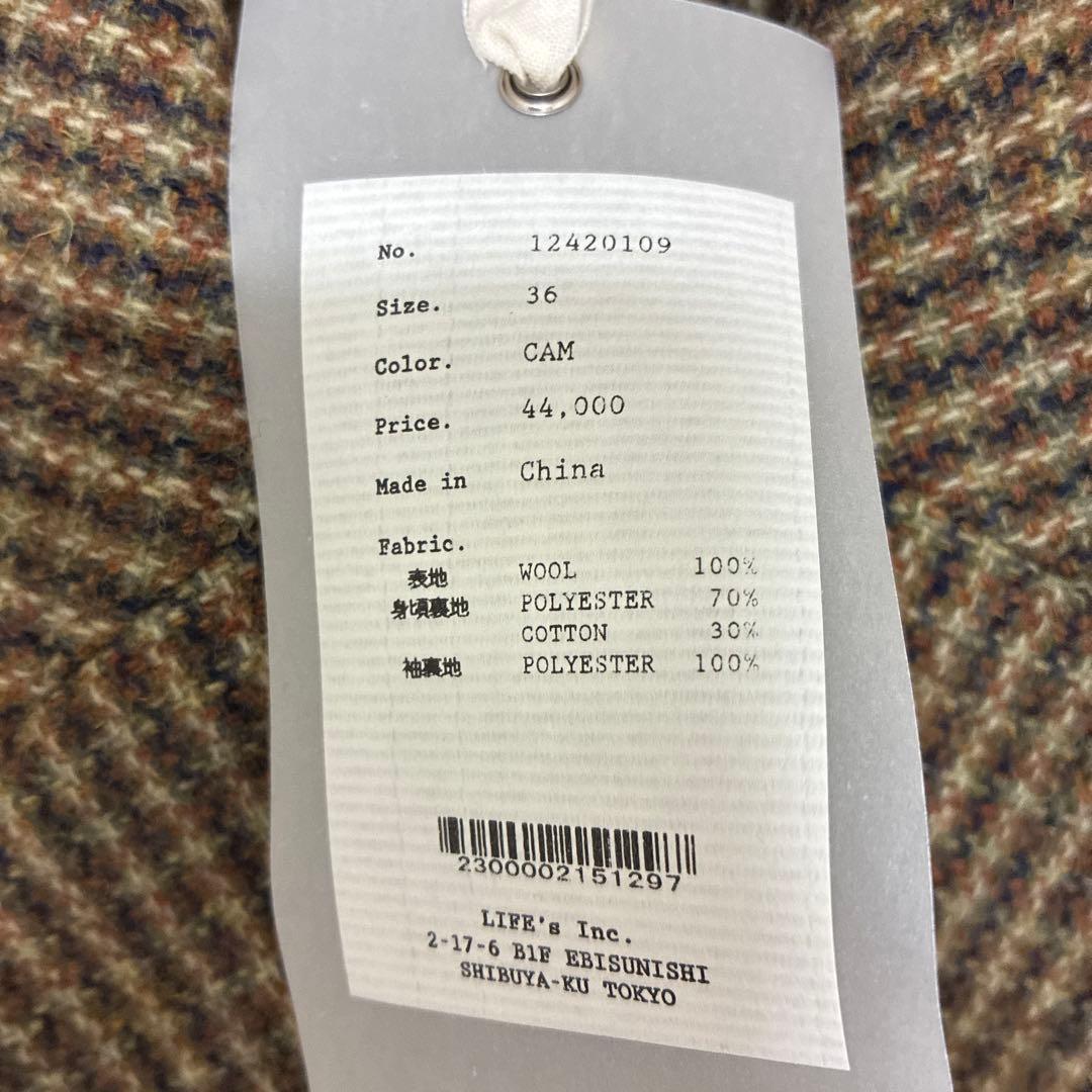 ジャケット・アウター Wool100% Check Jacket 12420109