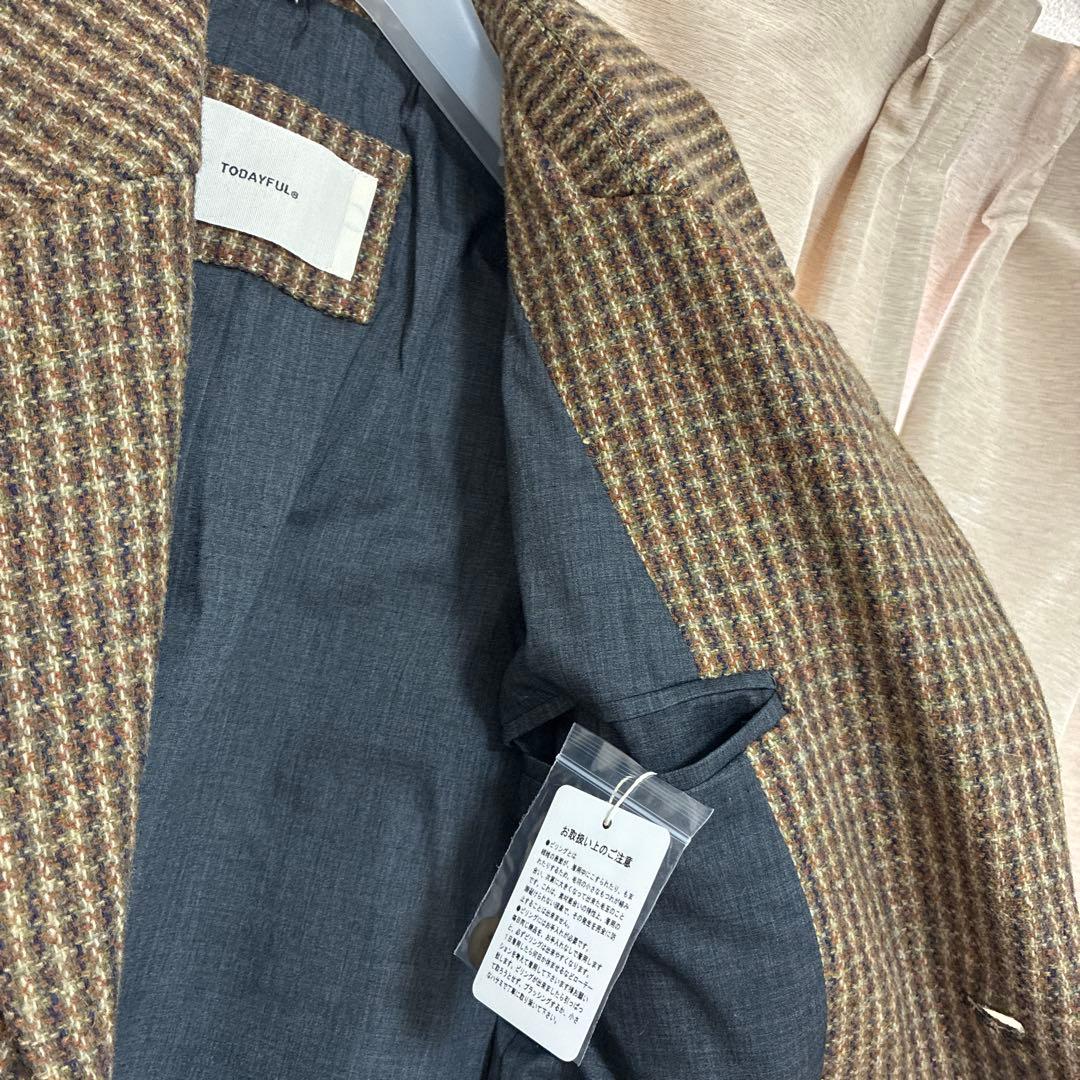 ジャケット・アウター Wool100% Check Jacket 12420109