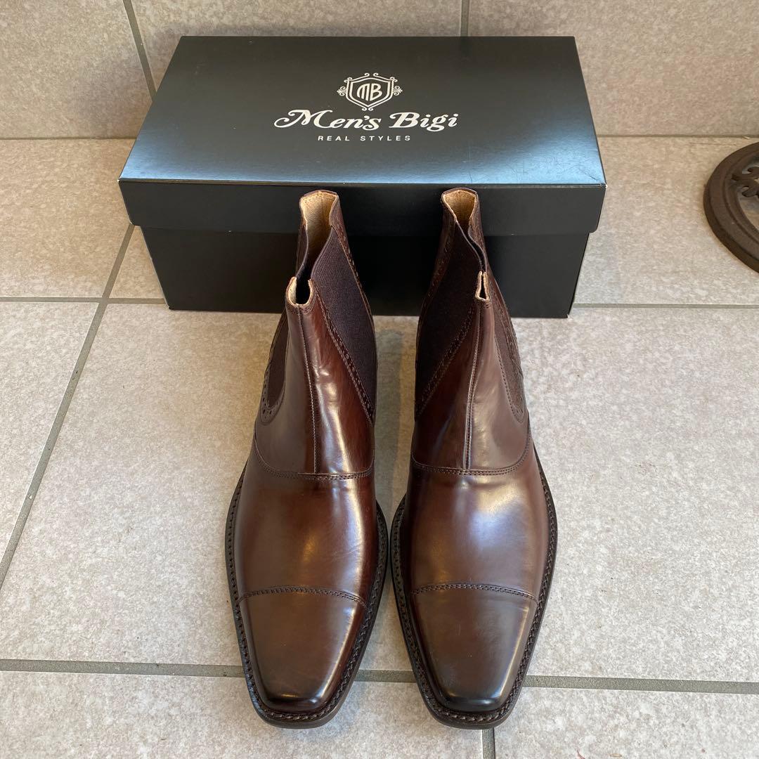 新品未使用　Men's Bigi ブラウン サイドゴアブーツ