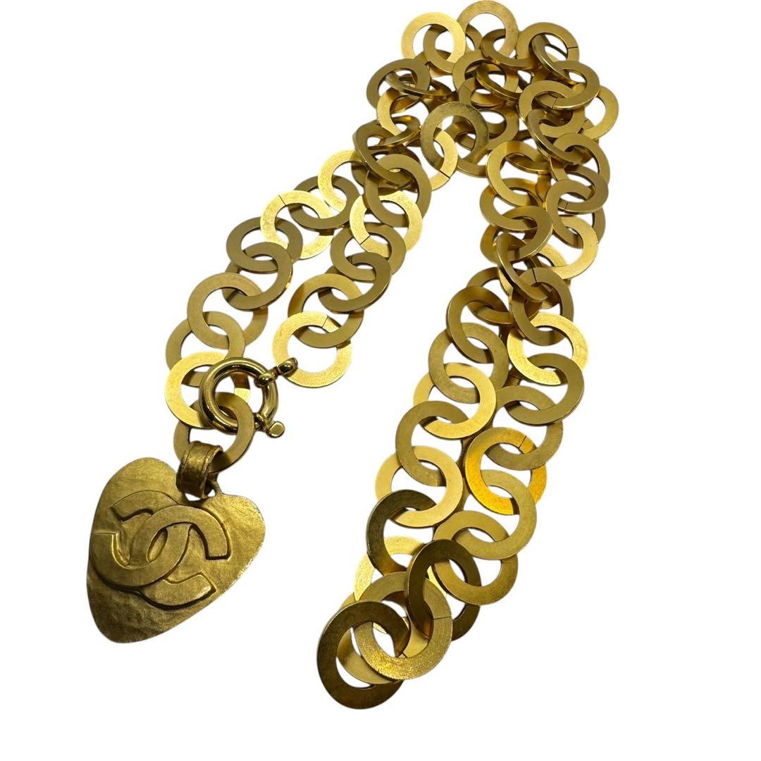 CHANELヴィンテージ　チェーンベルト　ハート　95P ベルト　ゴールド