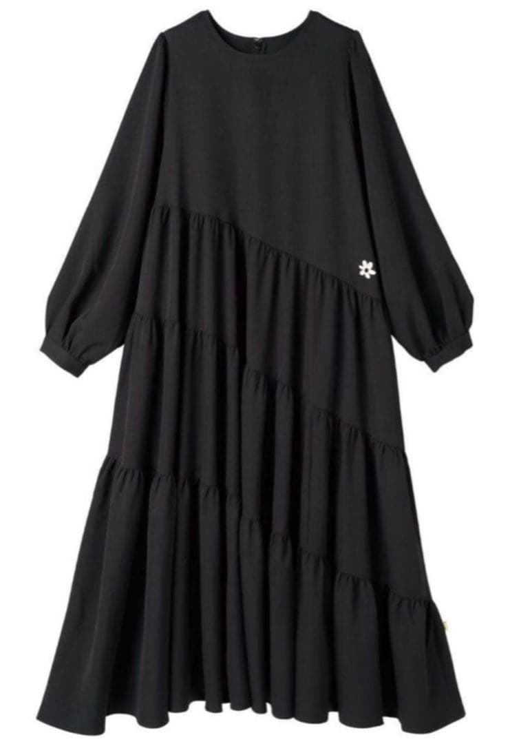 パフスリーブティアードワンピース naptime