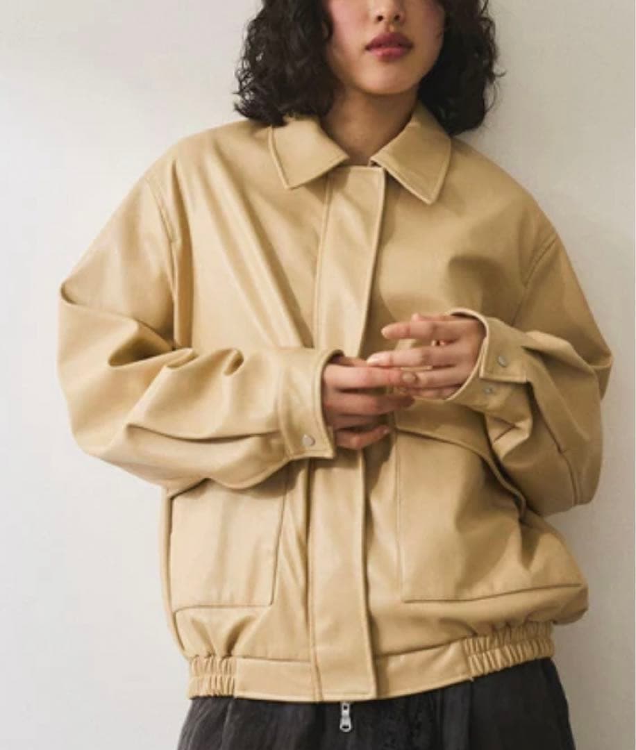 値下げ中【ADAM ET ROPE' FEMME】シンセティックレザーブルゾン