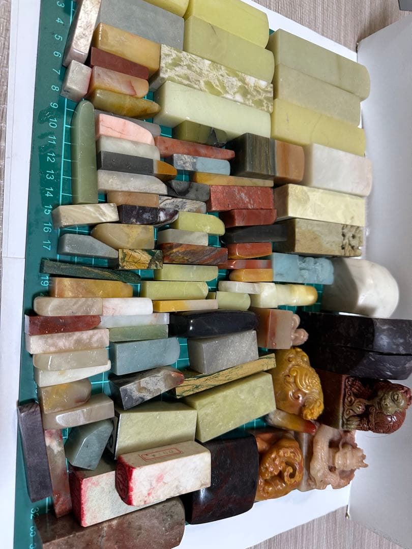 訳あり品　篆刻　印材　印石　まとめ　書道　落款　遊印　　ヒビ　使用済みなどなど