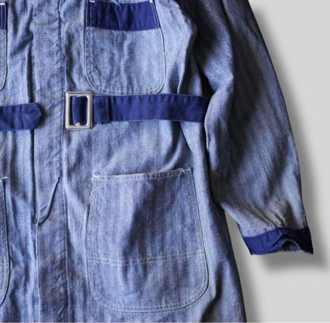 ヘリンボーンワークコート ショップコート メカニックコート 80's ロング