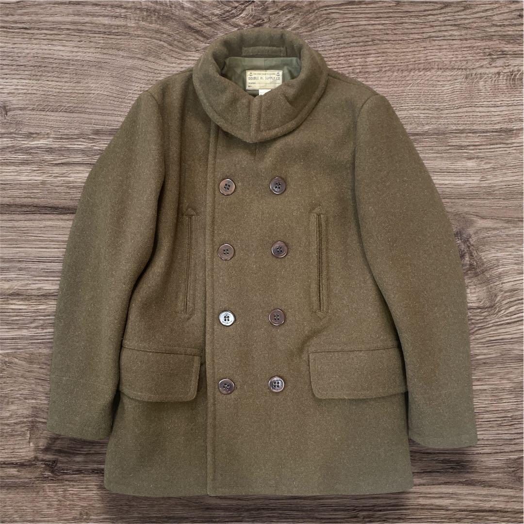 美品 RRL ダブルアールエル ウール ピーコート M カーキ 替えボタン付