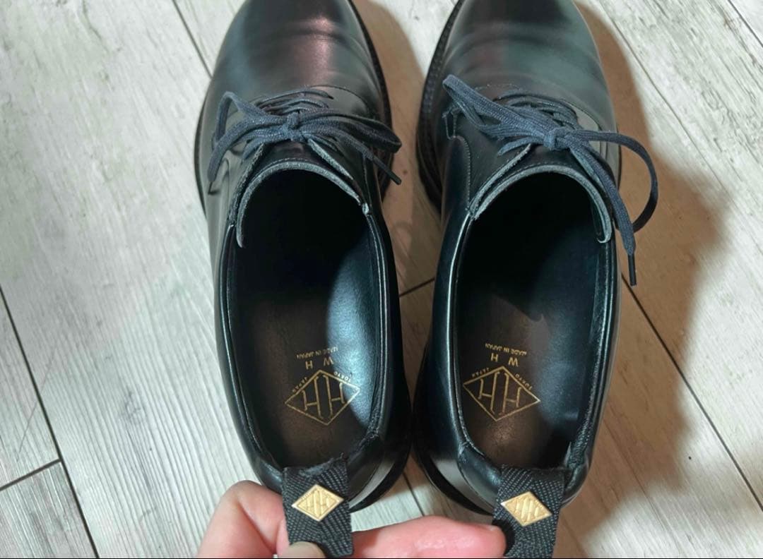 た*ん様 菅原靴店別注WHプレーントゥ(24.5) ブラックレザーシューズ公式サ