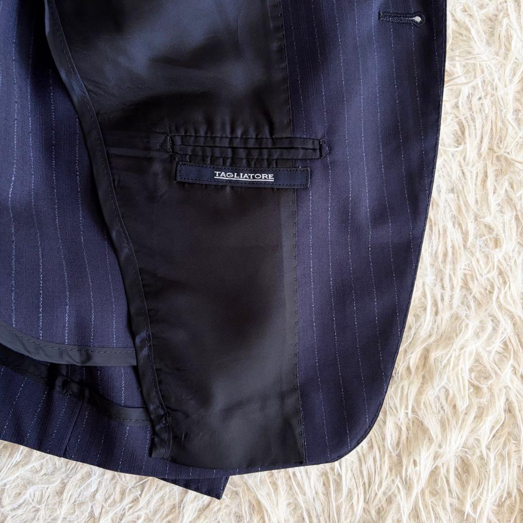 <美品>TAGLIATORE VESVIO ネイビー ウール ジャケット 42