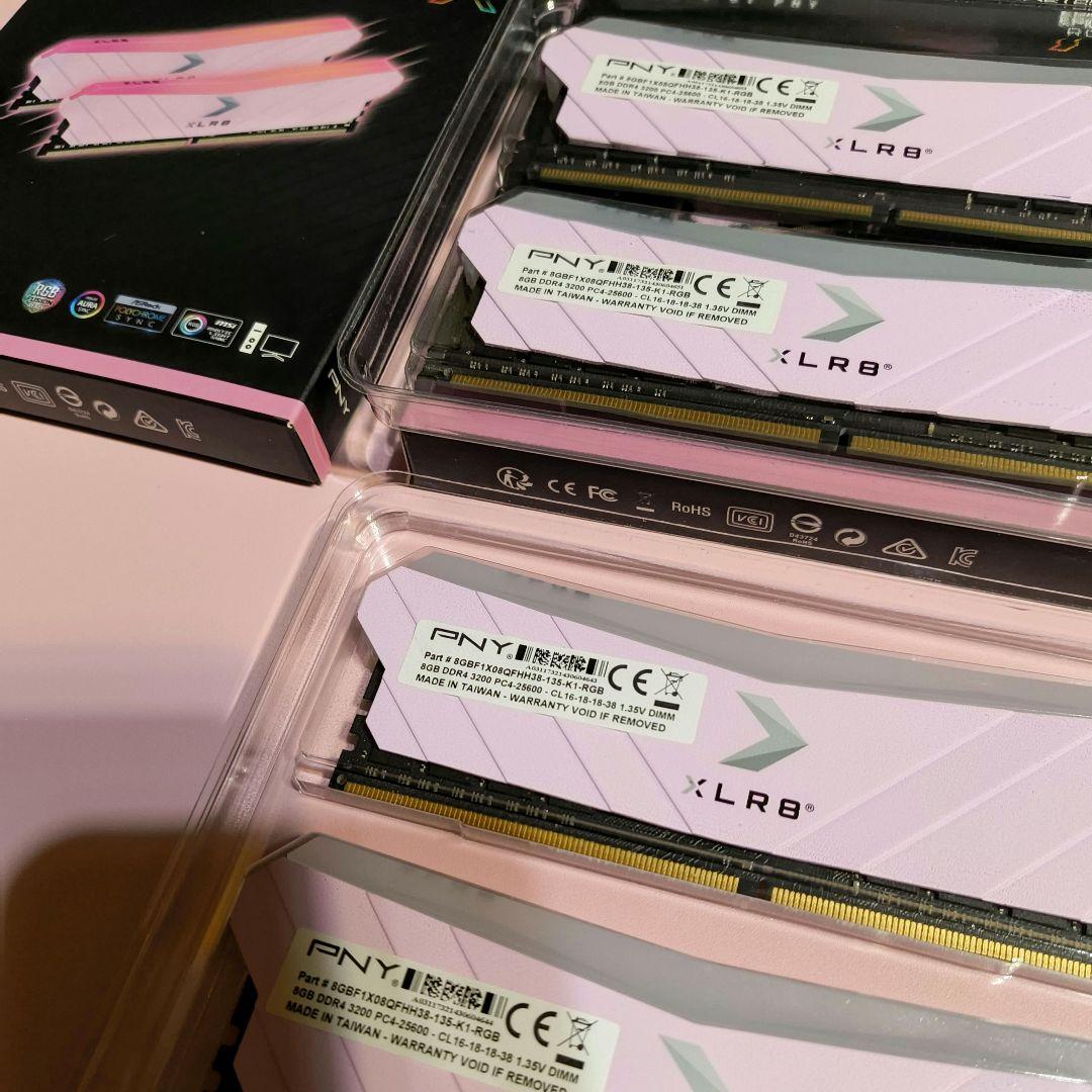 PNY XLR8 DDR4 32GB 3200MHz メモリ 8GB×4 ピンク