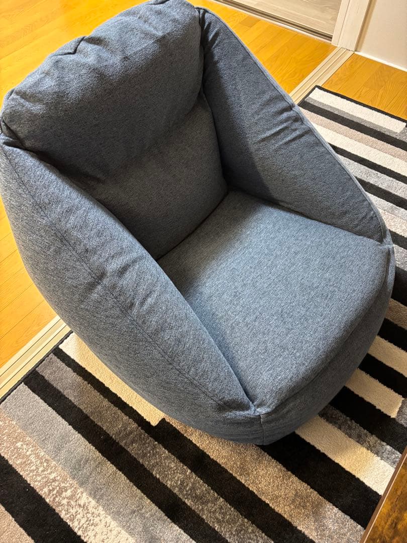 エアクッションソファ　イエローとブルーのニ点セット