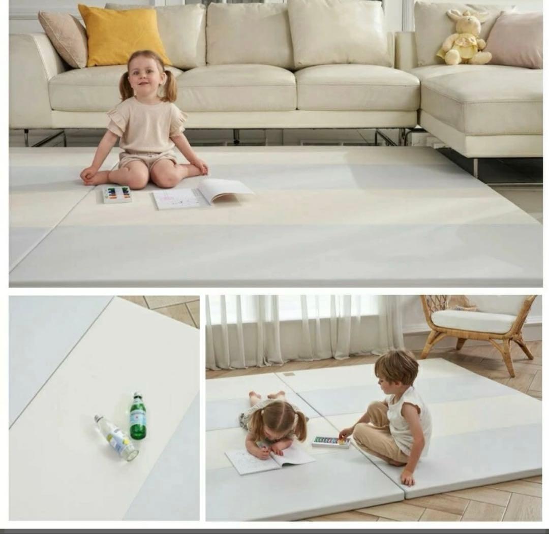 Caraz プレイマット4段 •無臭 4cm厚さ ベビーマット お昼寝マット防音