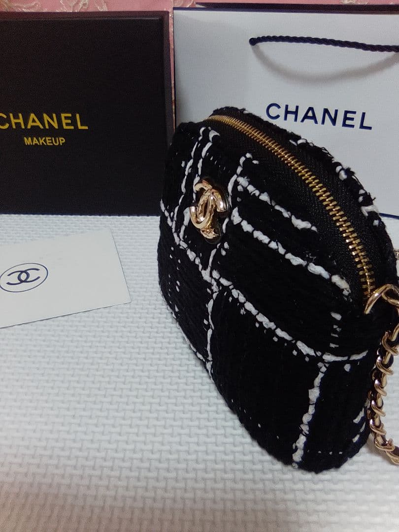 CHANEL ツイード チェック バッグノベルティ