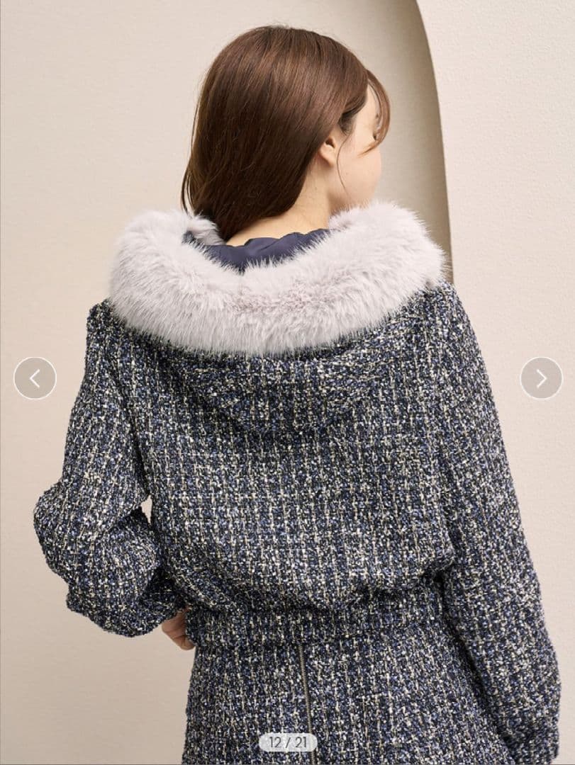 【セール価格以下】実物写真掲載 完売 SNIDEL ファー付きツイードブルゾン