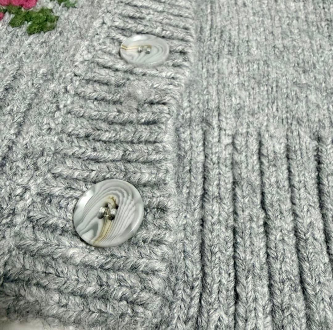 【美品】完売品✨️セブンテン フラワー 刺繍 ニット カーディガン ケイタマルヤマ