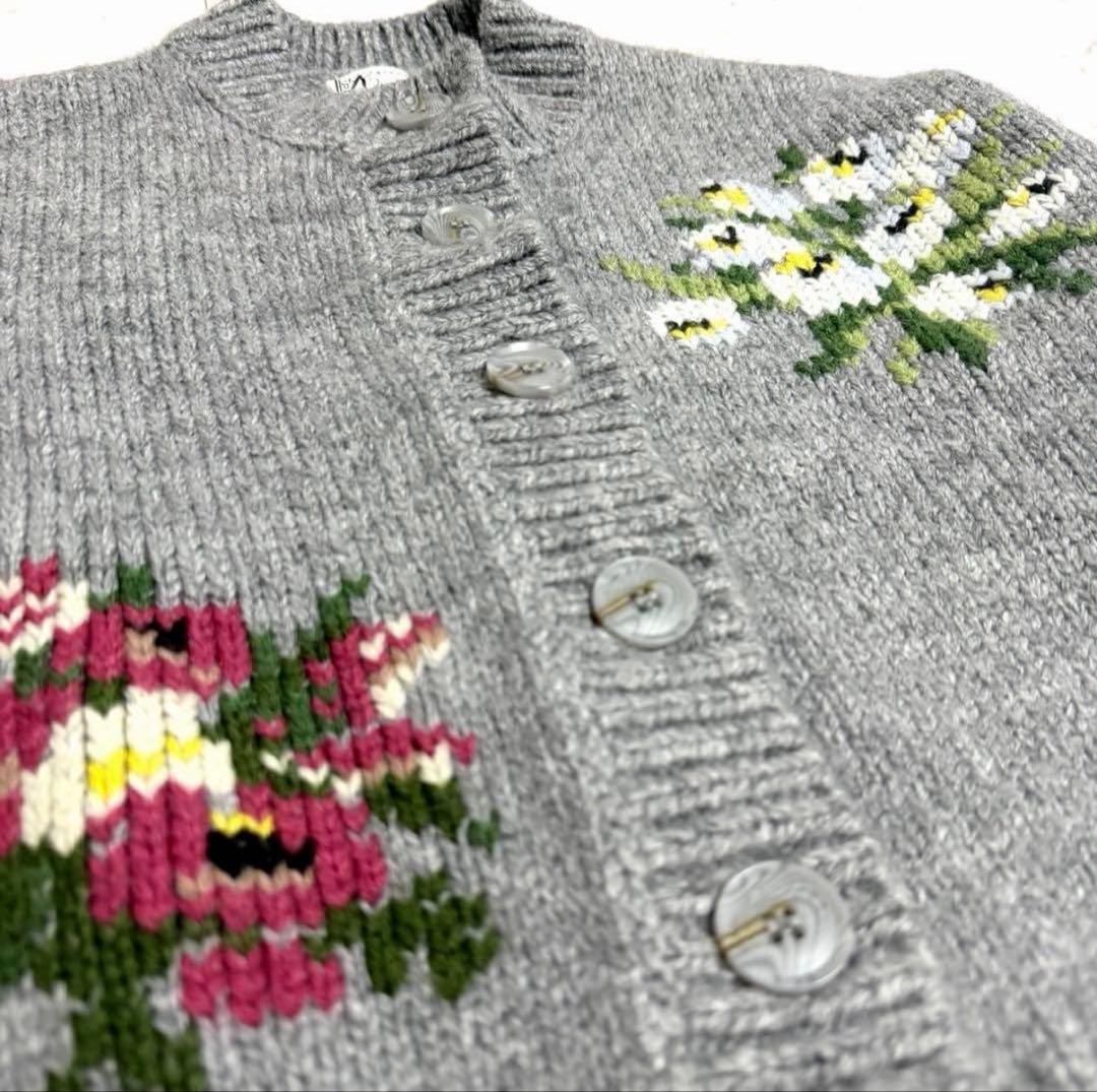 【美品】完売品✨️セブンテン フラワー 刺繍 ニット カーディガン ケイタマルヤマ