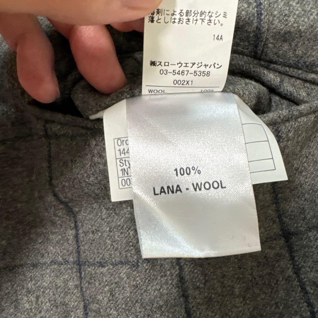 01 新品　タグ付　インコテックス　44 ウール　秋冬物　グレー　チェック