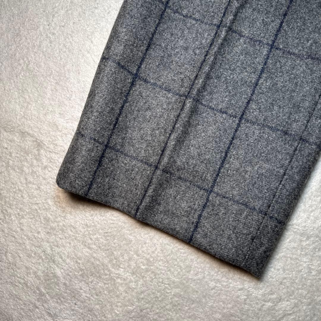 01 新品　タグ付　インコテックス　44 ウール　秋冬物　グレー　チェック