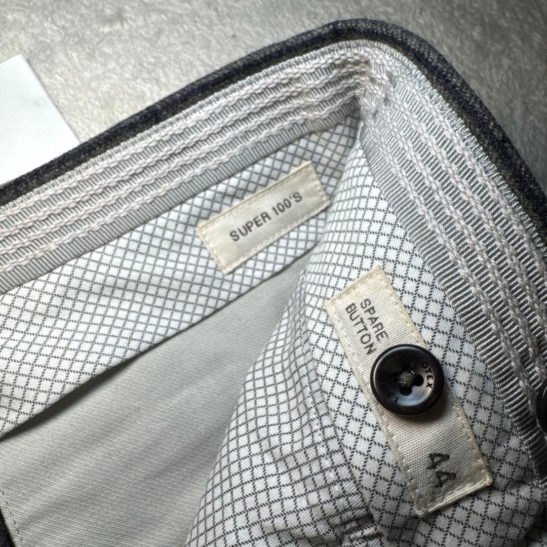 01 新品　タグ付　インコテックス　44 ウール　秋冬物　グレー　チェック