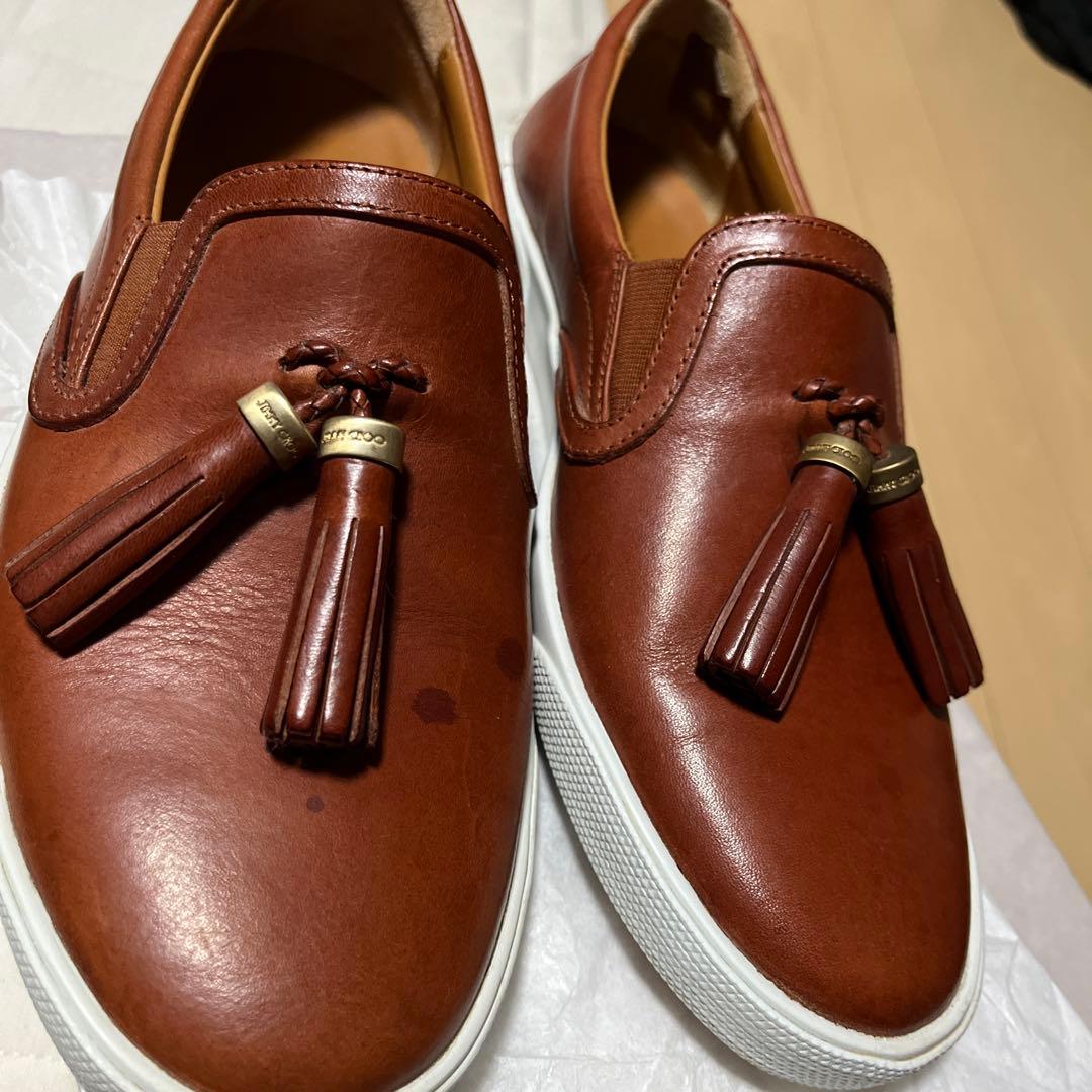 JIMMY CHOO ブラウンレザー スリッポン