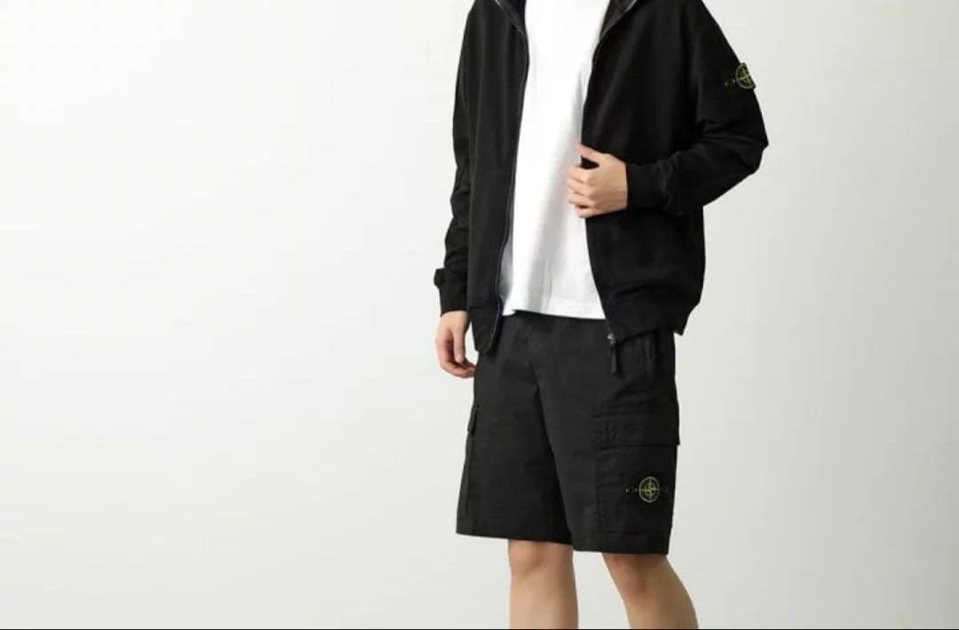 STONE  ブラックカーゴショートパンツ W30