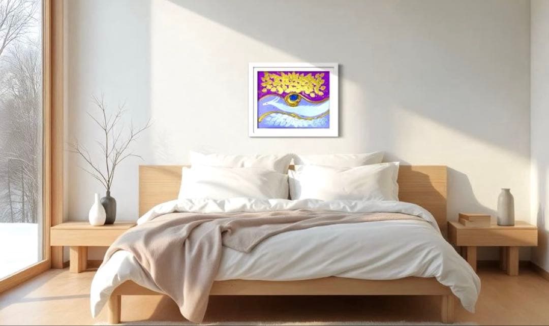 開運絵画　過去世からのメッセージ　金箔　24金　白龍　龍神様