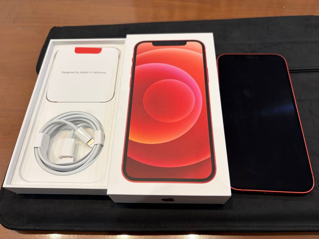 iPhone 12 (256GB)レッド箱あり稼働品新品ケーブル付SIMフリー