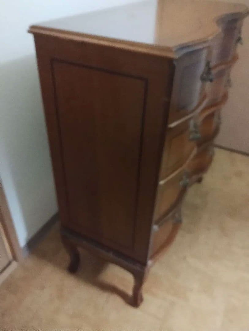 チェスト 4段 猫足 ブラウン 木目 イタリア家具 アンティーク調 ヴィンテージ