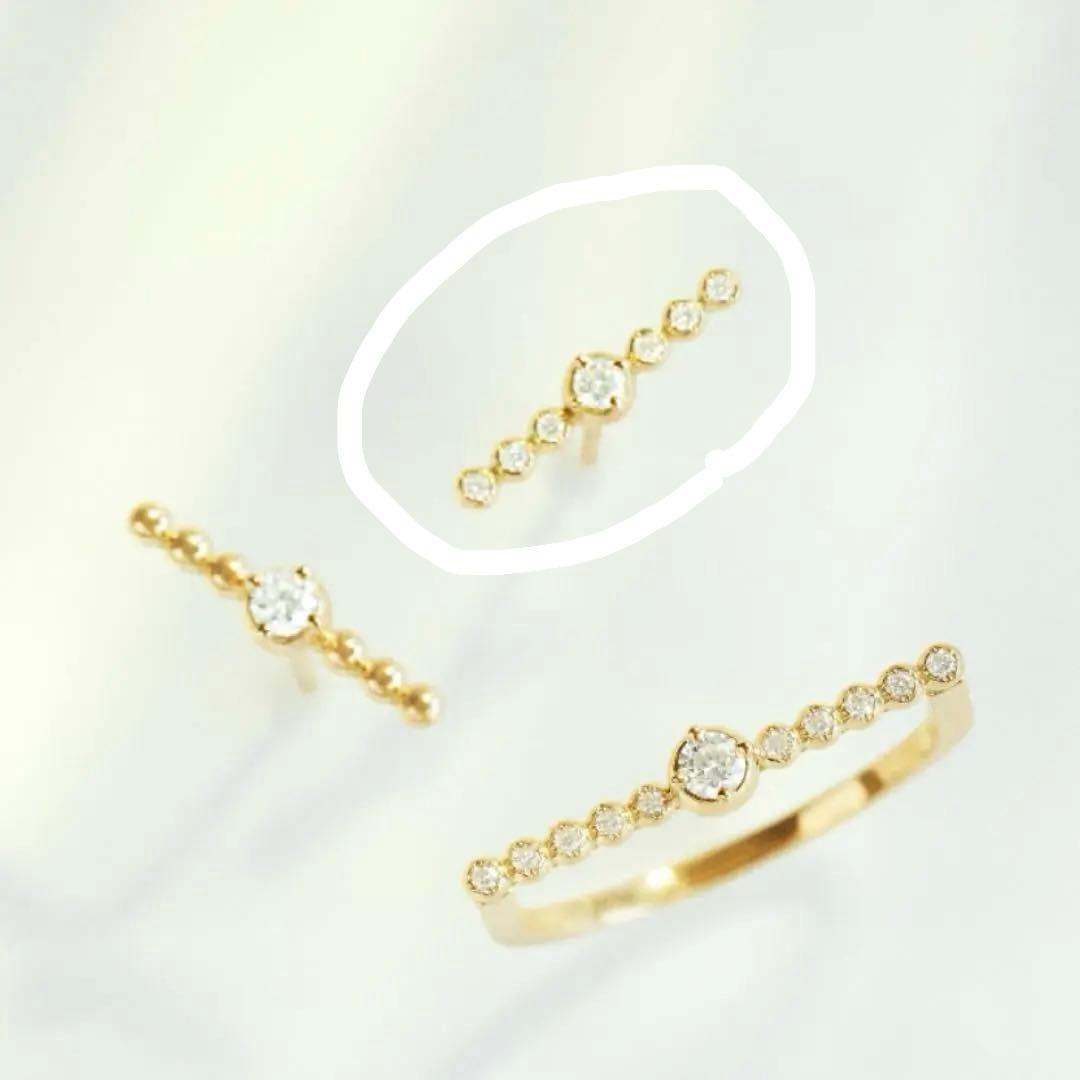 AHKHA ピアス　K18　ダイヤモンド0.03ct　フィラモンシングル