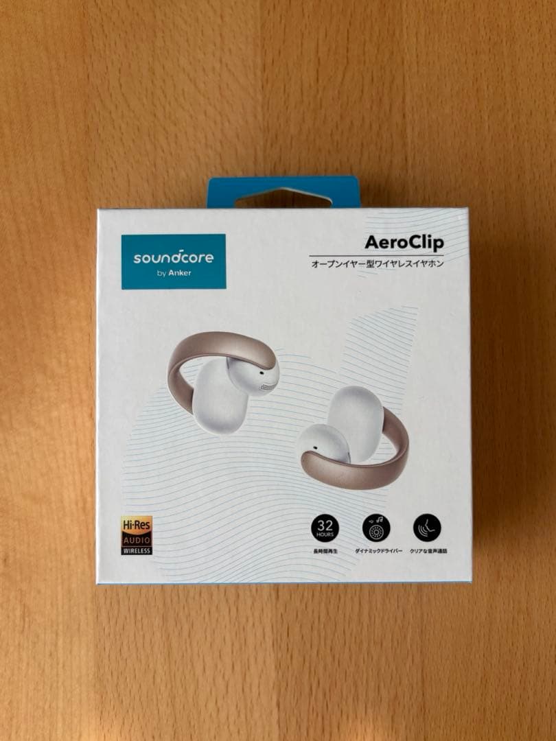 Anker Soundcore AeroClip ホワイト&ゴールド