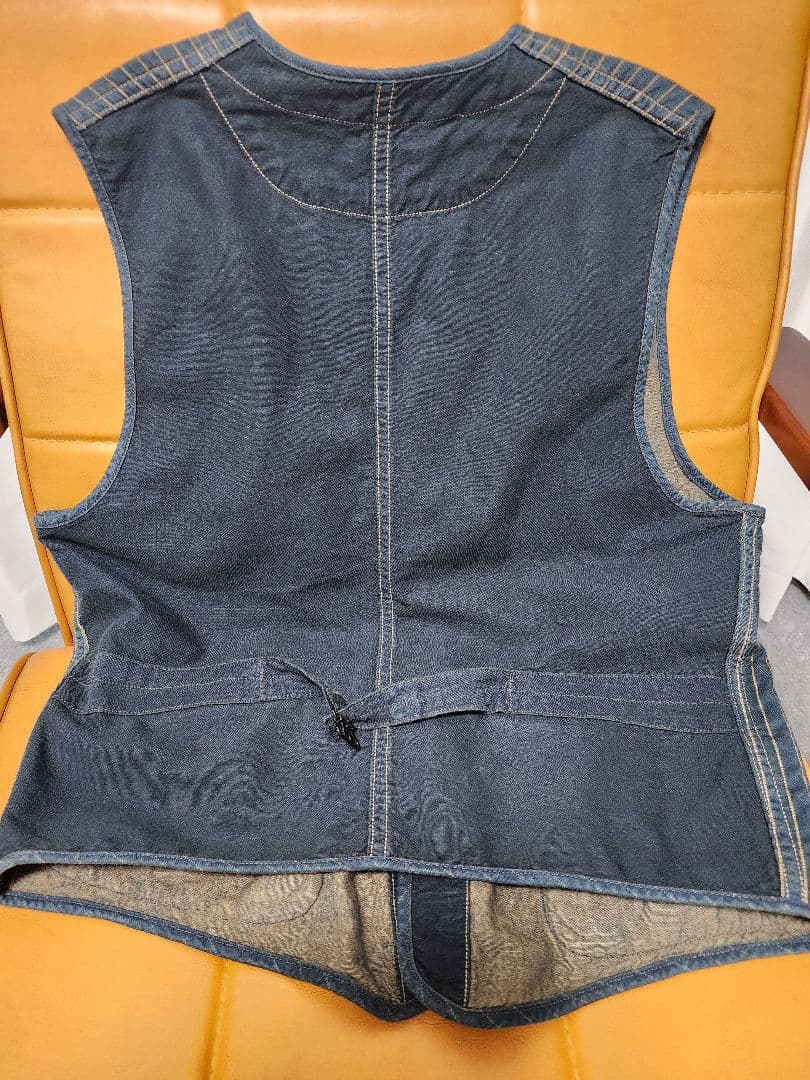 【極美品】名作RRL　激渋ストライプ/インディゴ染め/メンズベスト　Size:M