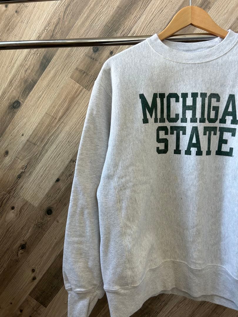 ★チャンピオン リバースウィーブ 青単タグ　スウェット　カレッジロゴ　ミシガン