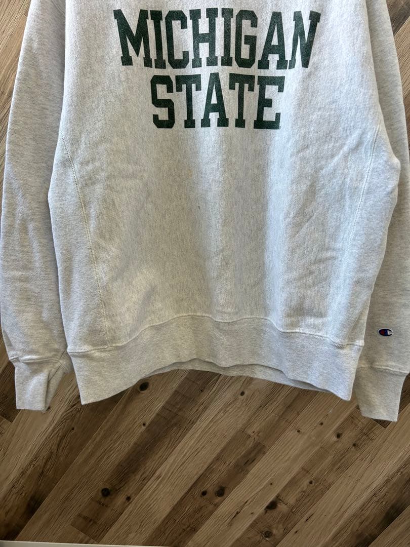 ★チャンピオン リバースウィーブ 青単タグ　スウェット　カレッジロゴ　ミシガン