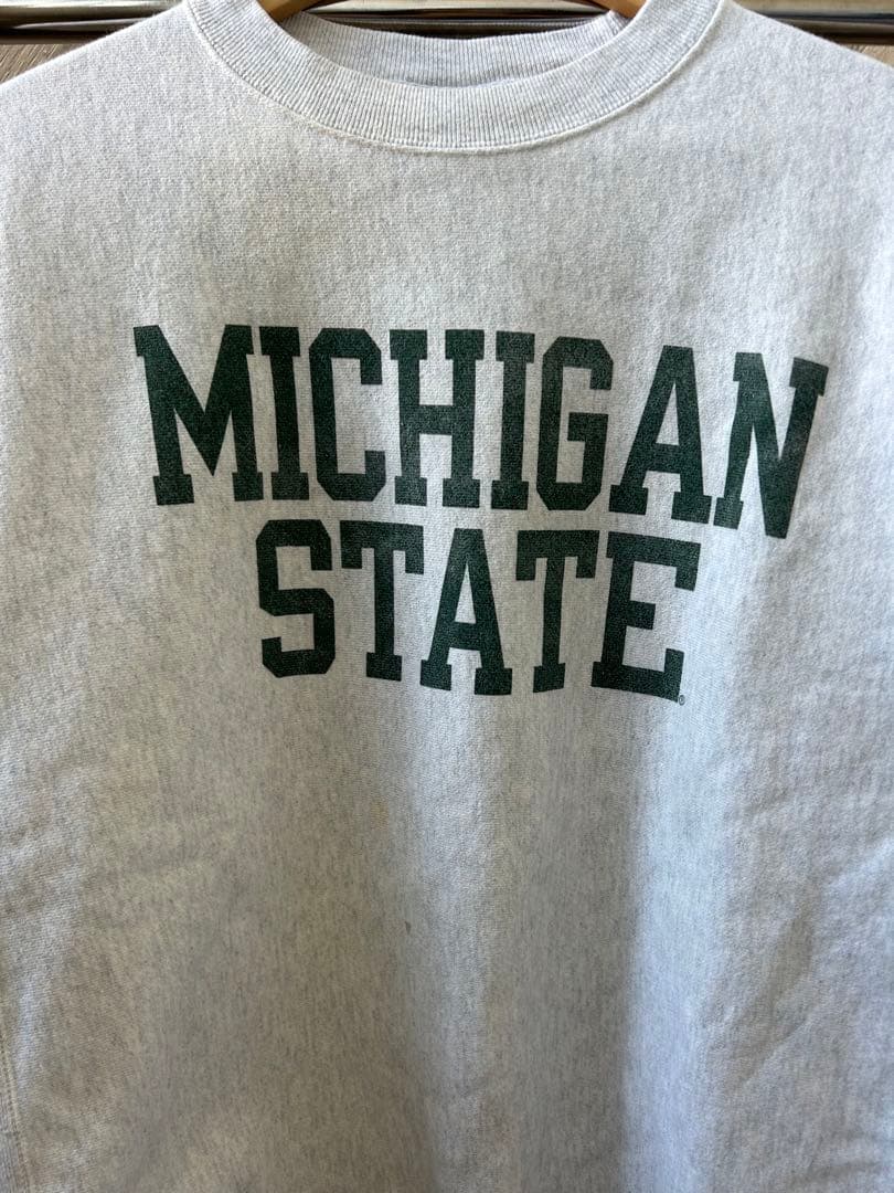 ★チャンピオン リバースウィーブ 青単タグ　スウェット　カレッジロゴ　ミシガン