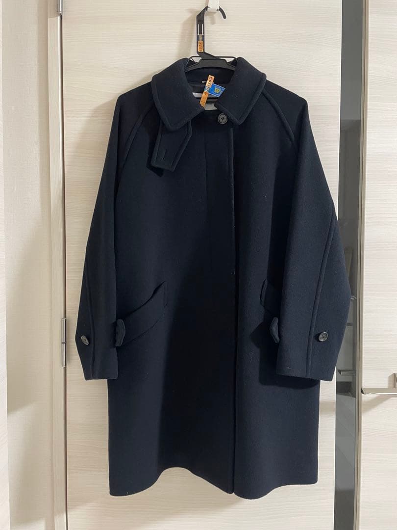 FRAMeWORK ラムウールMIXシャルムバルカラーコート　ブラック36サイズ