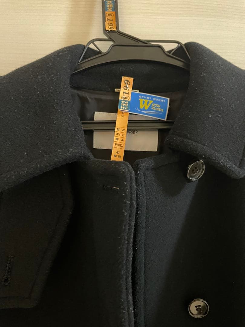 FRAMeWORK ラムウールMIXシャルムバルカラーコート　ブラック36サイズ