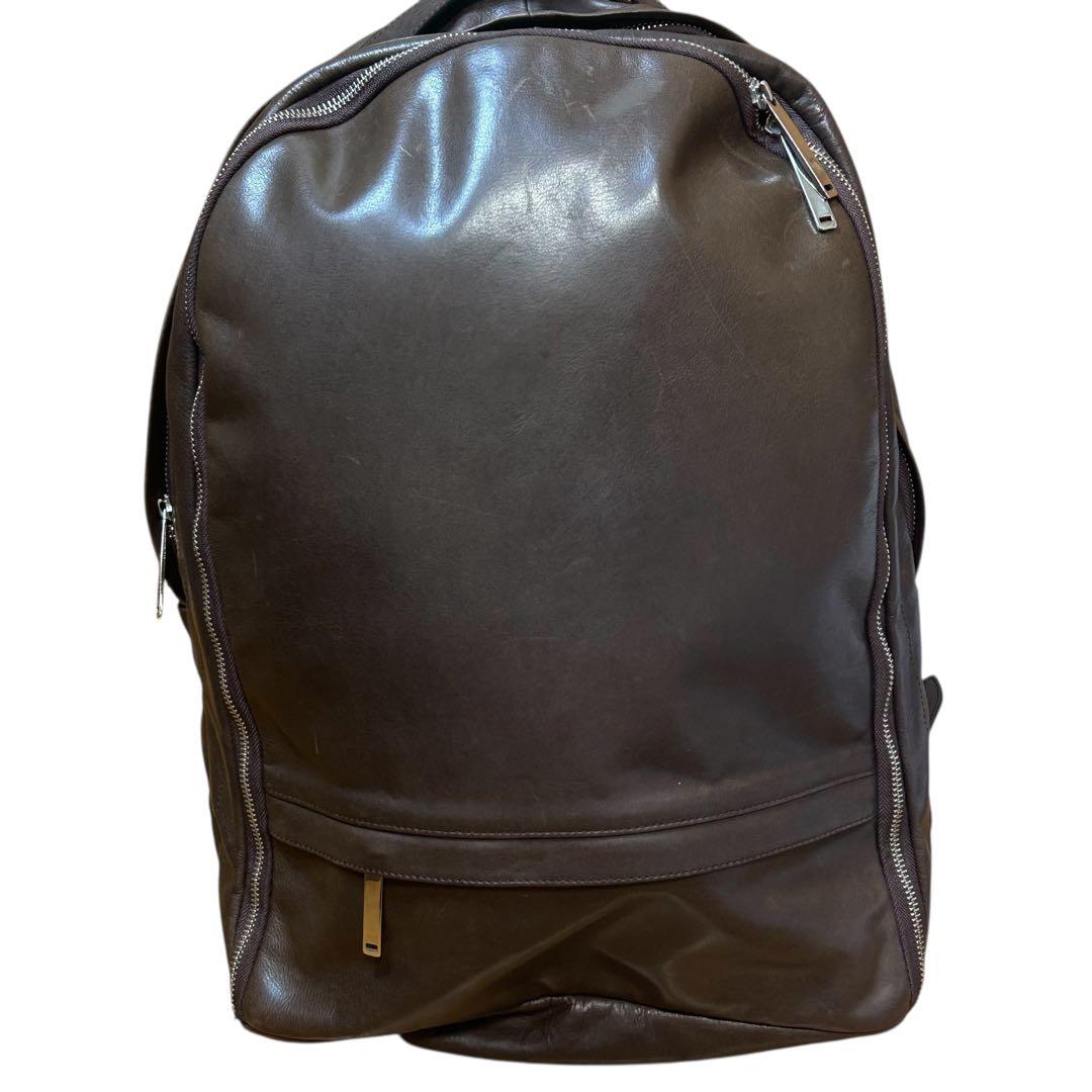 美品　パトリックステファンレザーリュックバックパック　ブラウン　大容量　二層