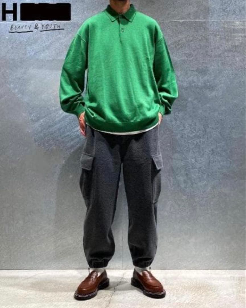 ぺ 　H BEAUTY&YOUTH フリースカーゴパンツ OVY M