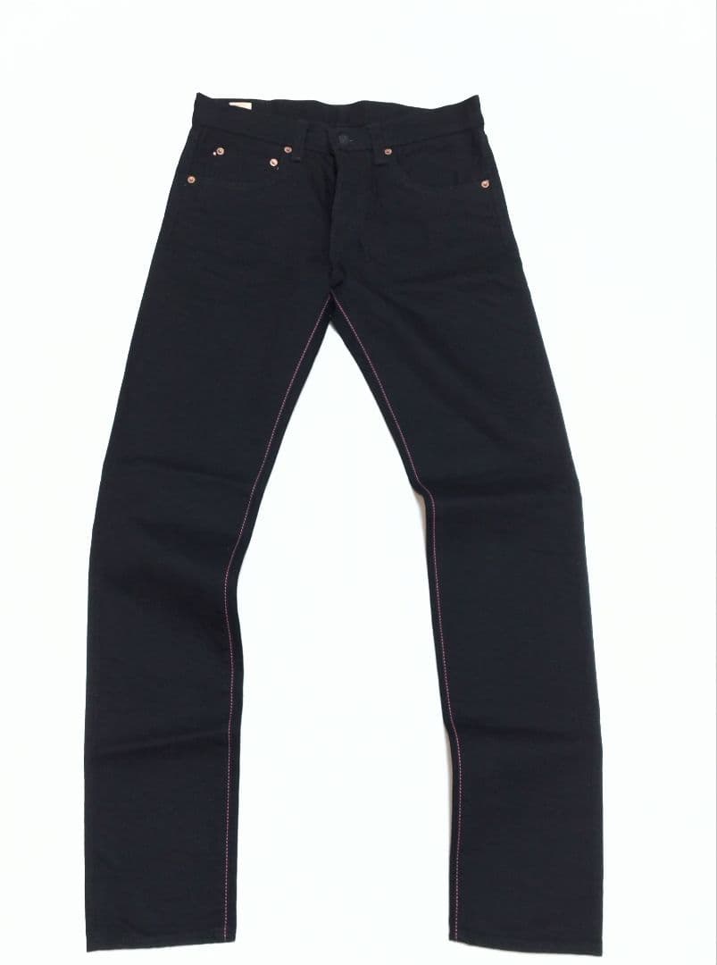 桃太郎ジーンズ 出陣 Black x Blackタイトテーパードジーンズ　W34