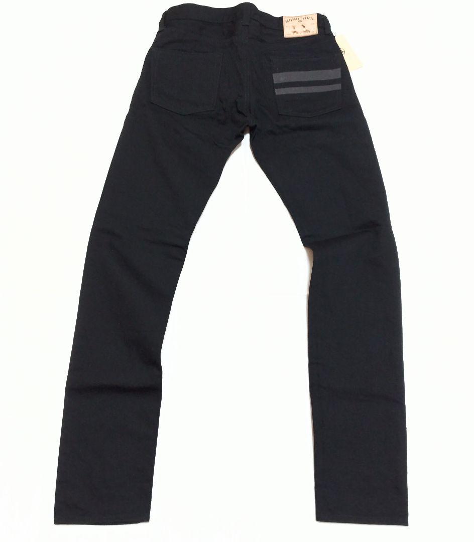 桃太郎ジーンズ 出陣 Black x Blackタイトテーパードジーンズ　W34