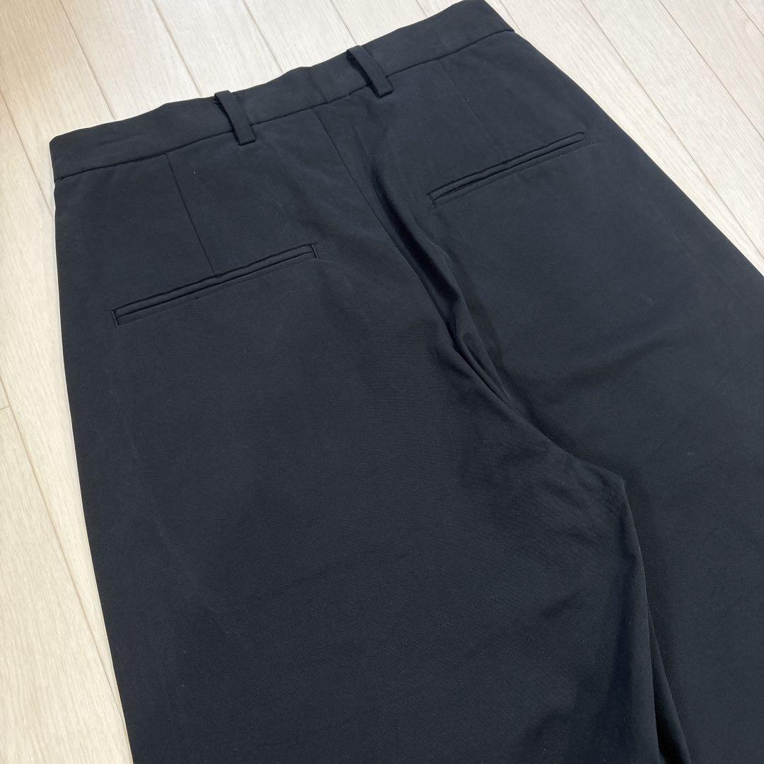 ATON エイトン コットンギャバジン タックパンツ 00 ブラック