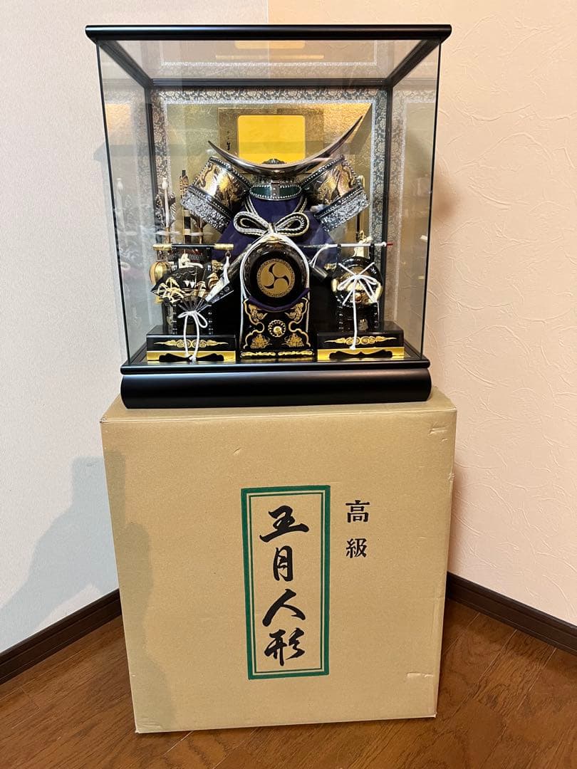 高級 五月人形 ガラスケース兜　伊達政宗　名入れ