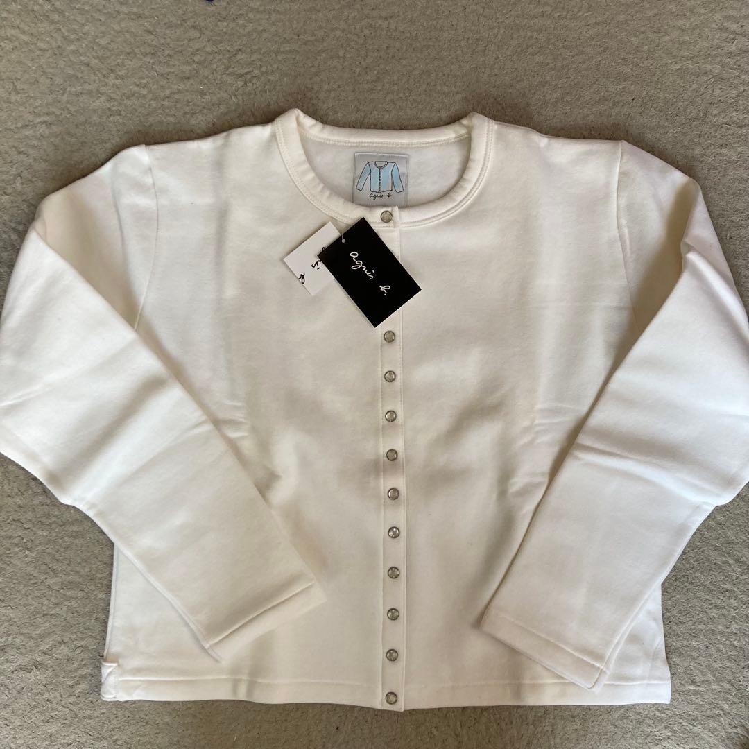 【新品】アニエス・ベー　コットン メルトン カーディガンプレッション サイズ2