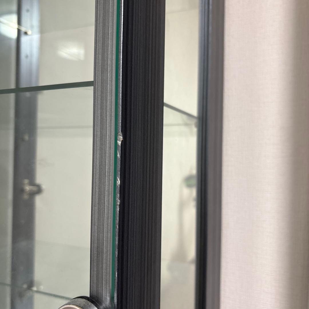 黒 ガラスケース 4段 ミラー付き