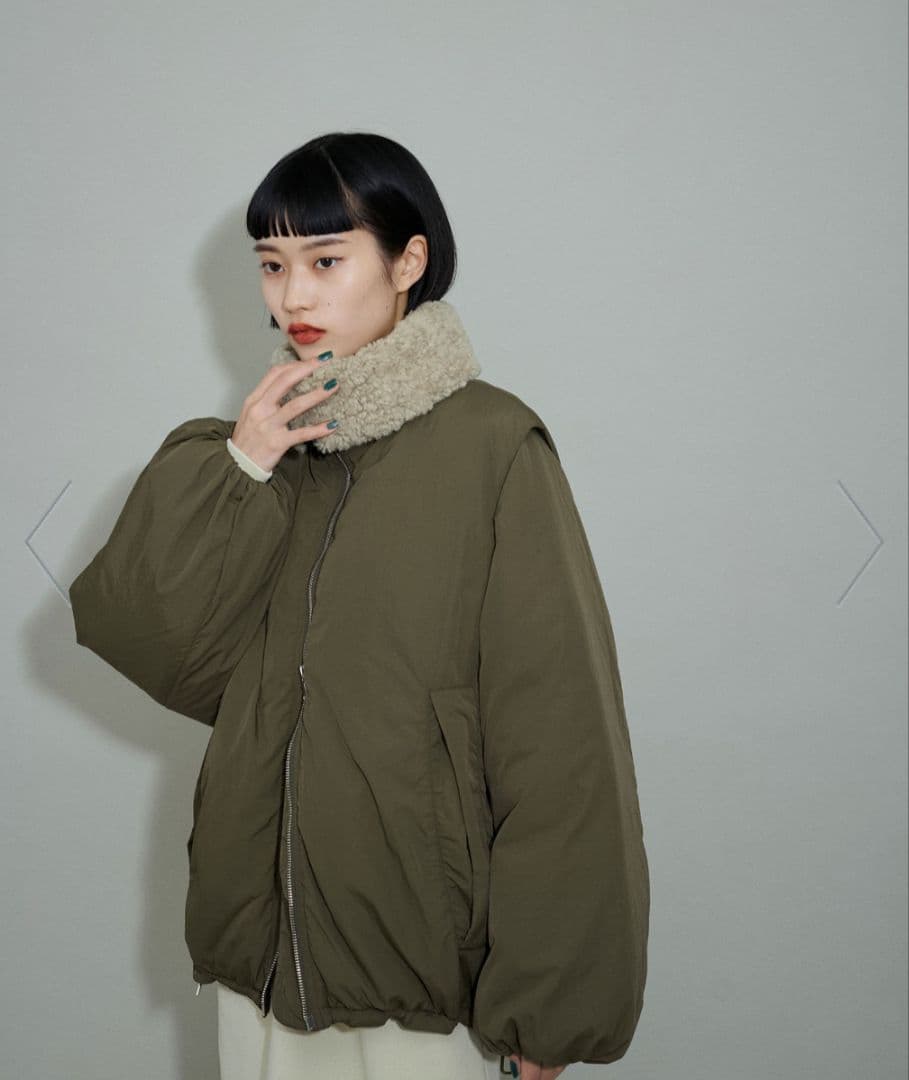 【ADAMETROPE'FEMME】 マルチWAYミドル丈ボアコンビブルゾン