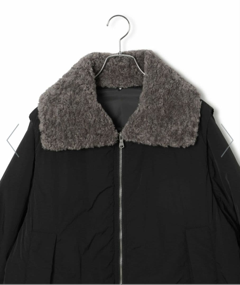 【ADAMETROPE'FEMME】 マルチWAYミドル丈ボアコンビブルゾン