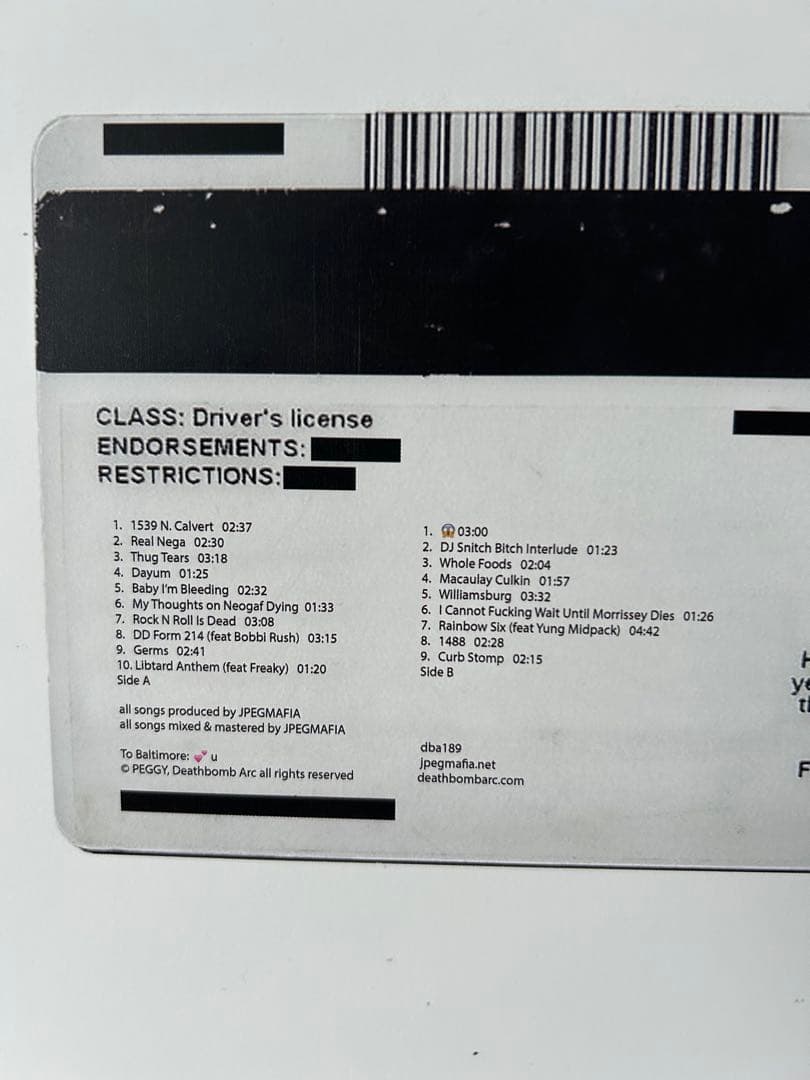 新品 サイン入り JPEGMAFIA VETERAN 1stプレス レコード