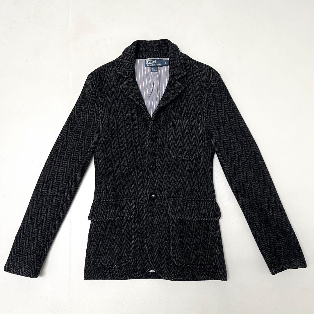 【美品】Ralph Lauren/ヘリンボーン/上質圧縮ウールニット(S)