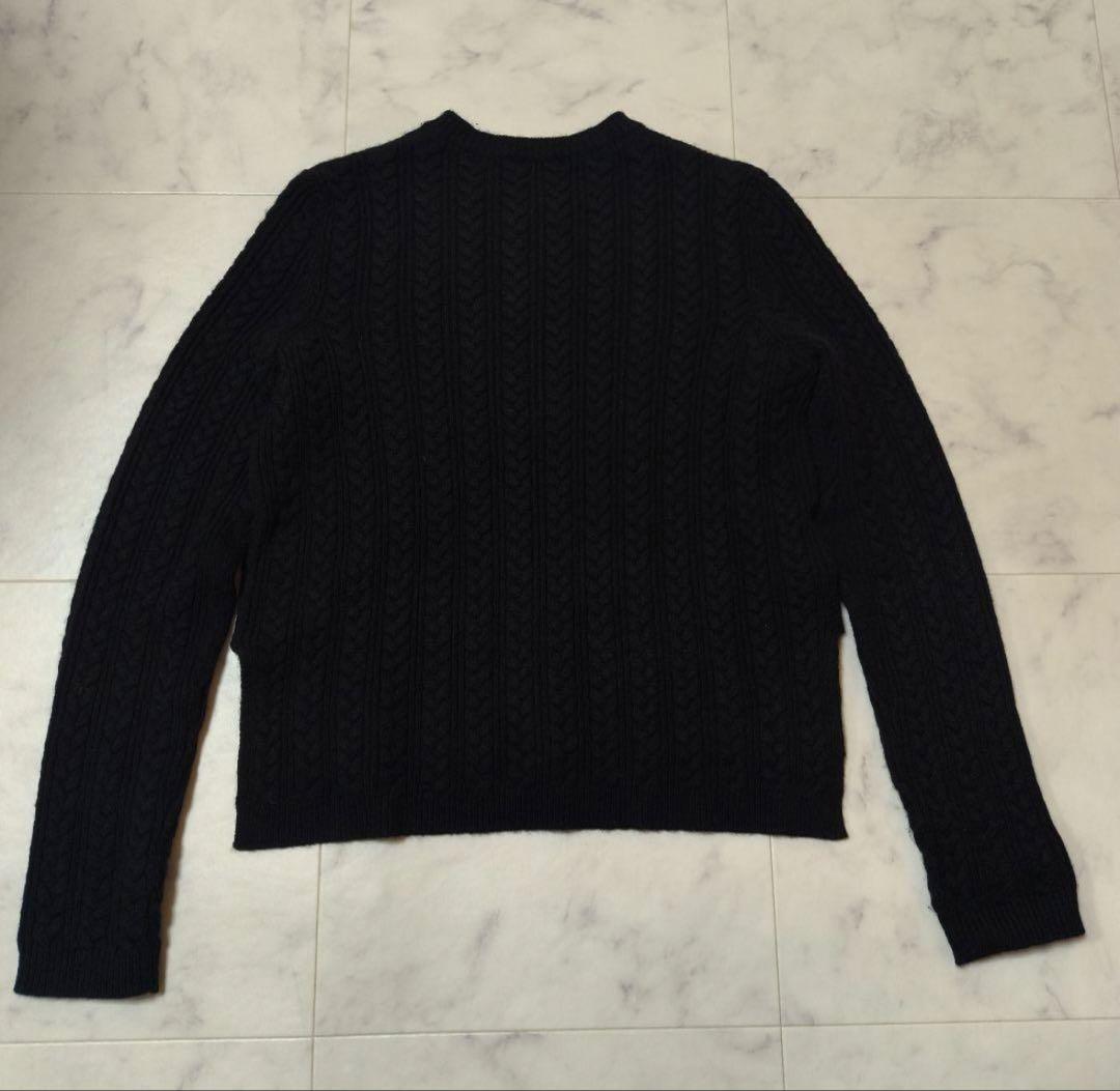 miu miu ブラック ケーブルニットカーディガン
