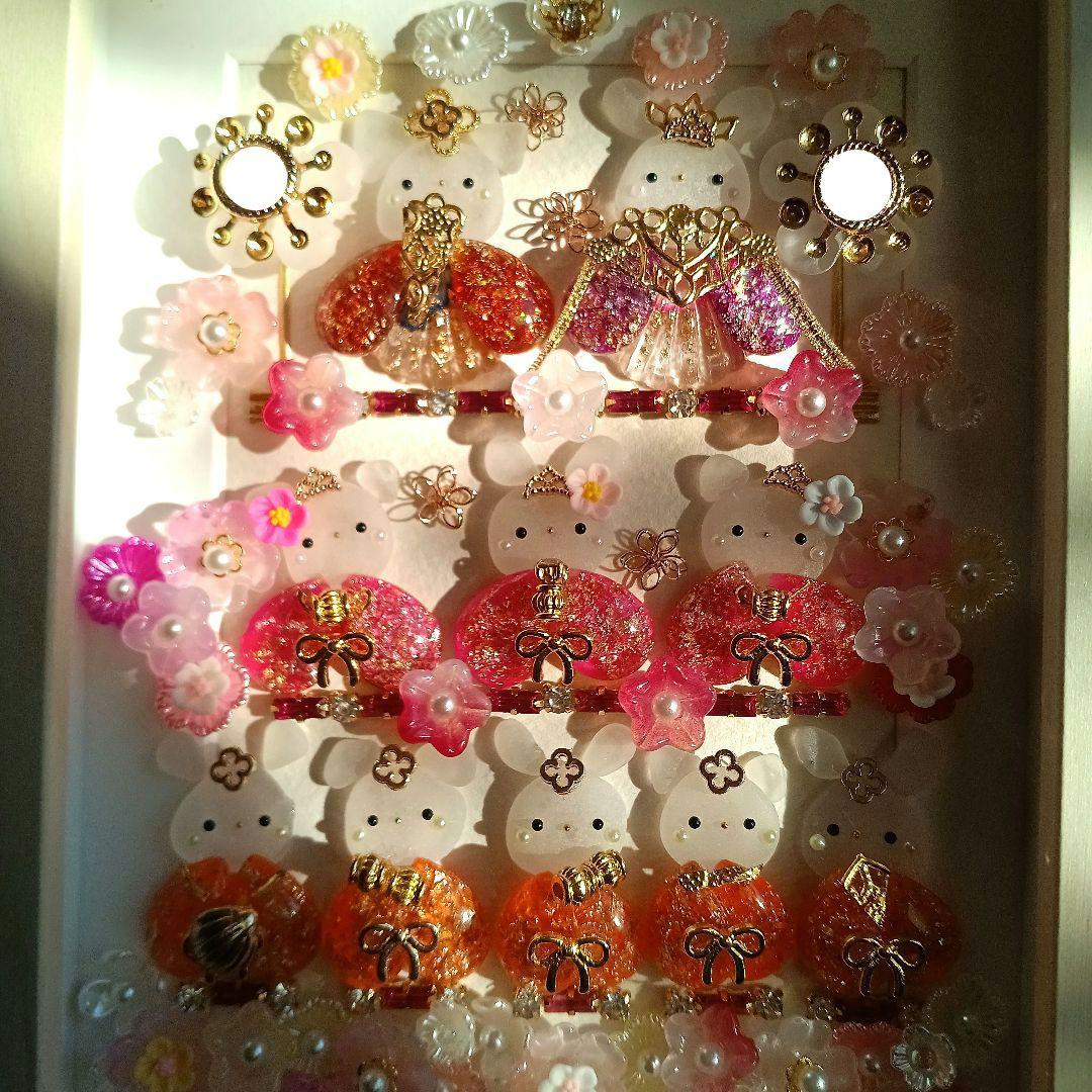 シーグラスアート　♡ひなまつり♡　うさねこver.　２Ｌサイズ程