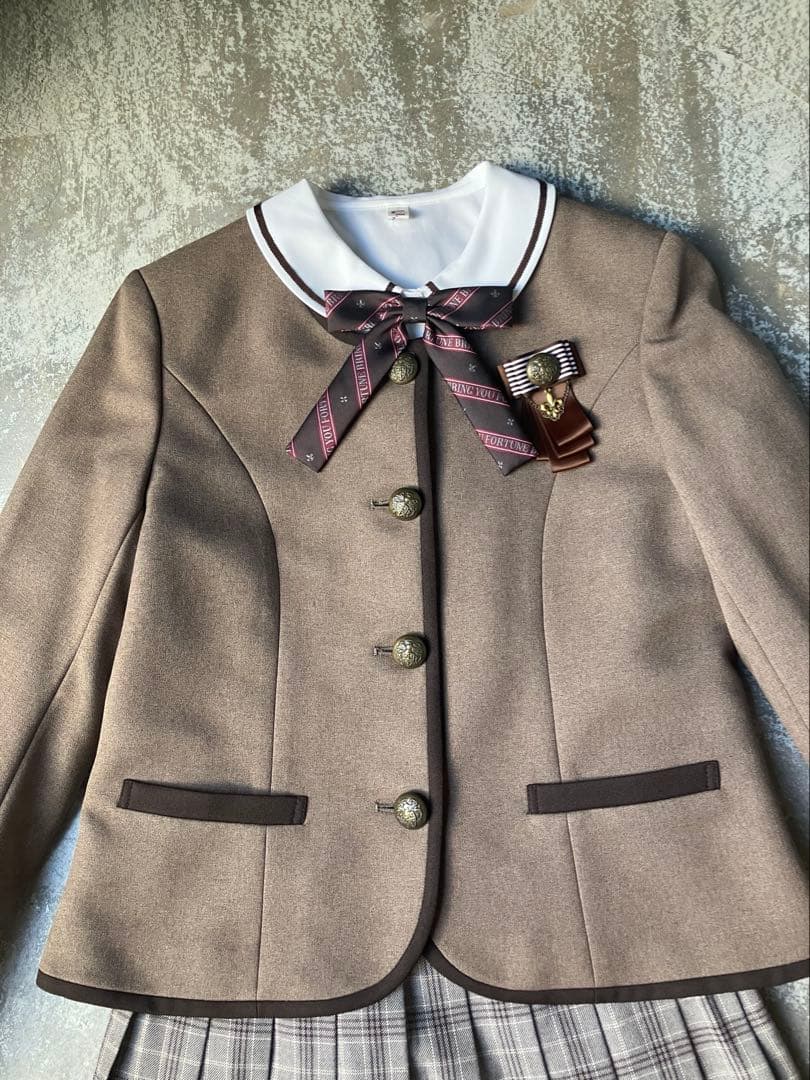 エル アンノアール 卒服 160 女の子 5点セット茶色 ブラウン チェック