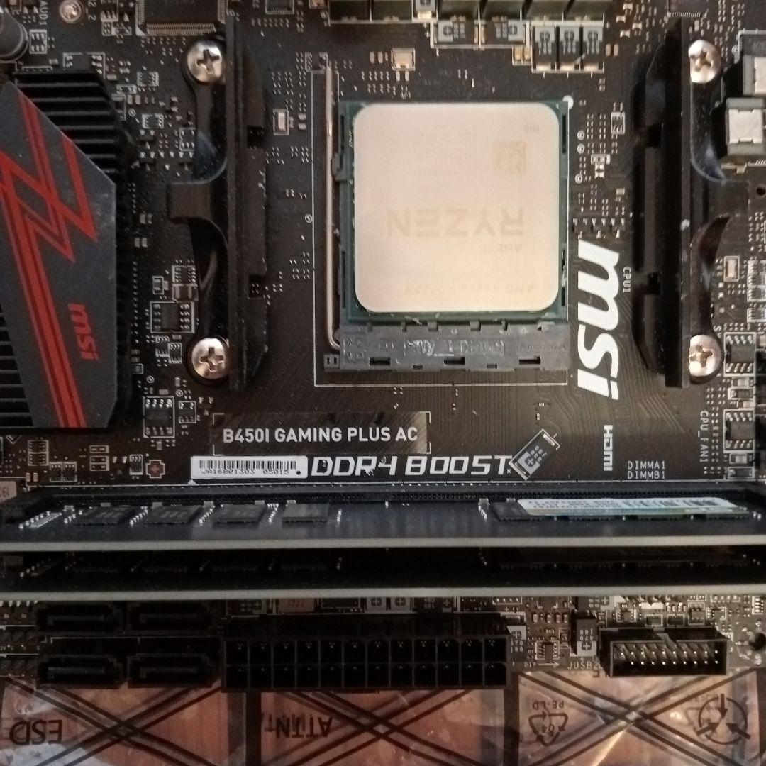 MSI B450I マザーボードryzen９3900x DDR4 16Gx2枚